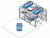 Complete Set of 2d and 3d Diagrams for a Three-Level, Three-Column Automated Mechanical Parking System With Vertical and Horizontal Shifting
